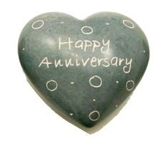 Happy Anniversary Grey Soapstone Heart